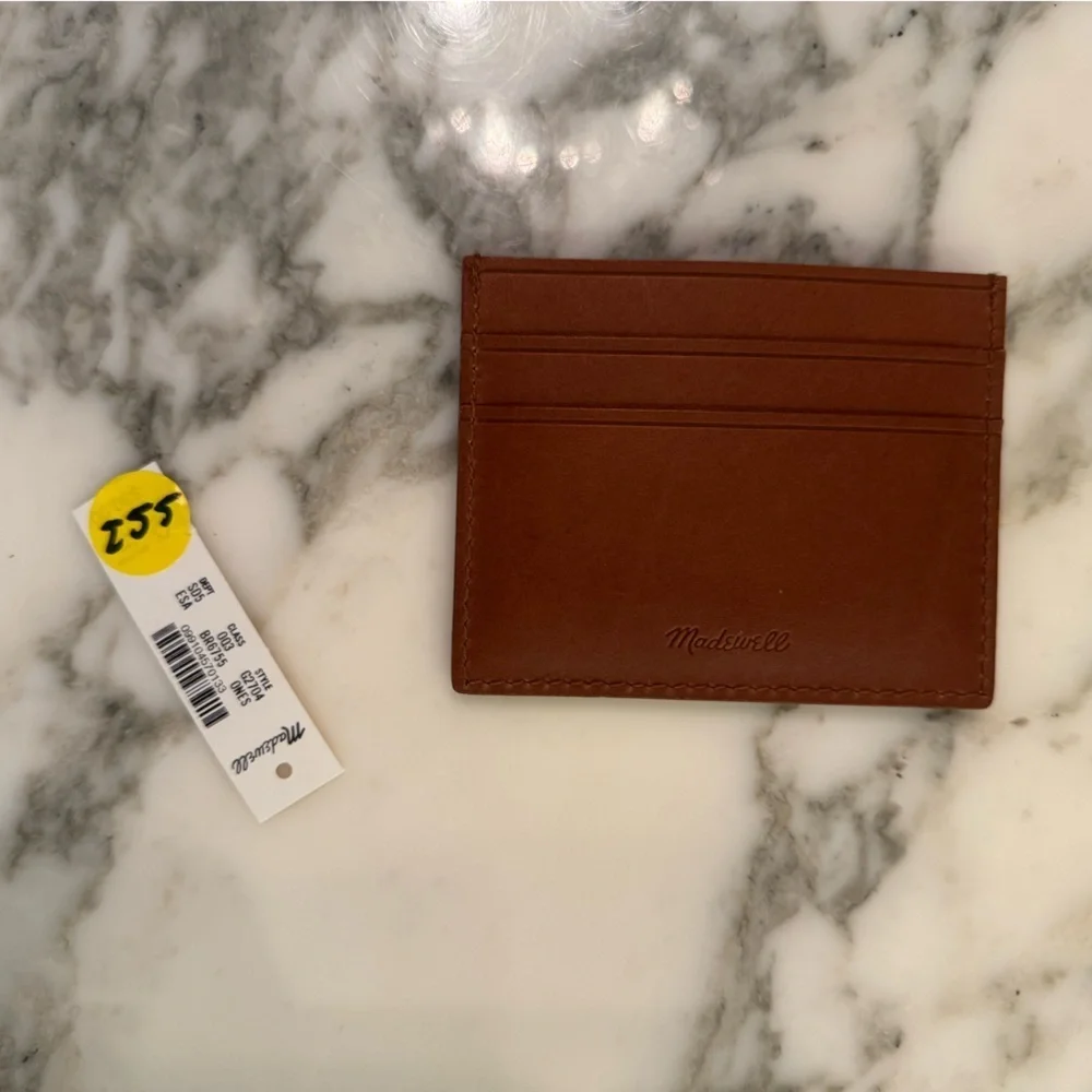 New Madewell Womens Leather Card Case English Saddle G2704 Embossed